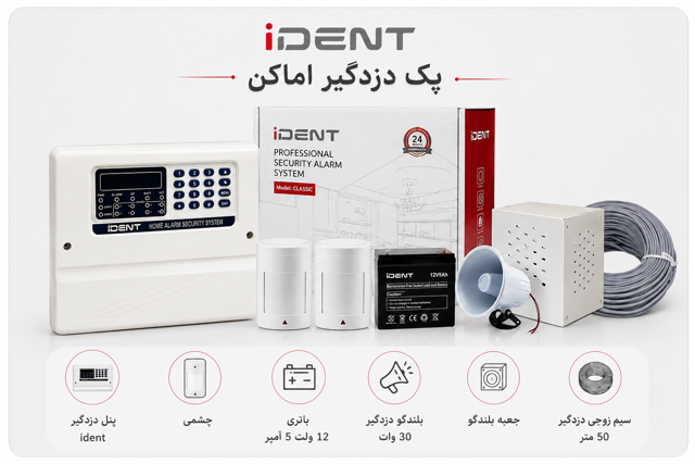 پکیج دزدگیر اماکن همراه با 6 عدد چشمی